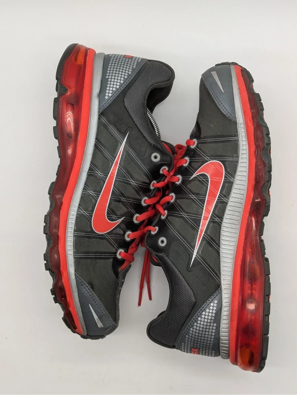 Mens Size 13 - Nike Air Max + Gray Crimson Red 486978-015 Running Shoes 2014